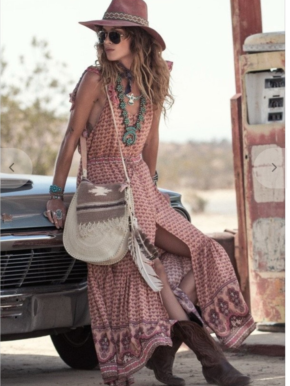 Spell Frill Sunset Road Patterned Maxi Dress